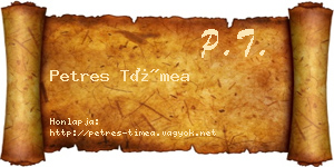 Petres Tímea névjegykártya