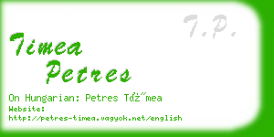 timea petres business card